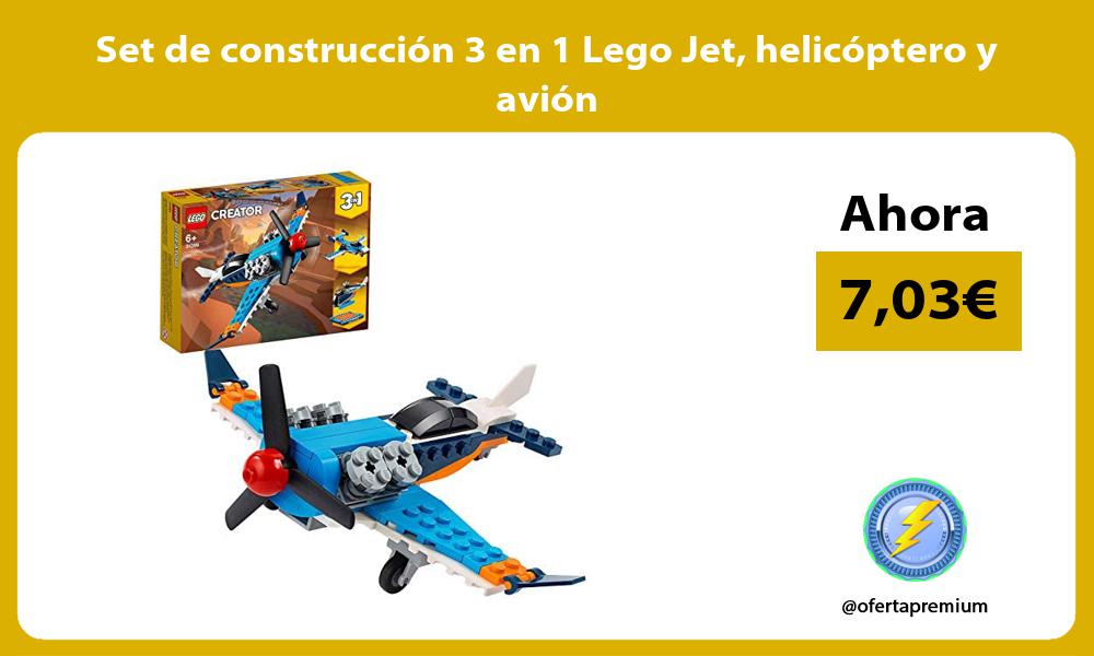 Set de construcción 3 en 1 Lego Jet helicóptero y avión
