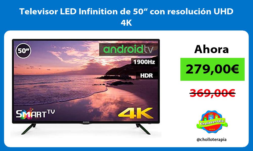 Televisor LED Infinition de 50“ con resolución UHD 4K