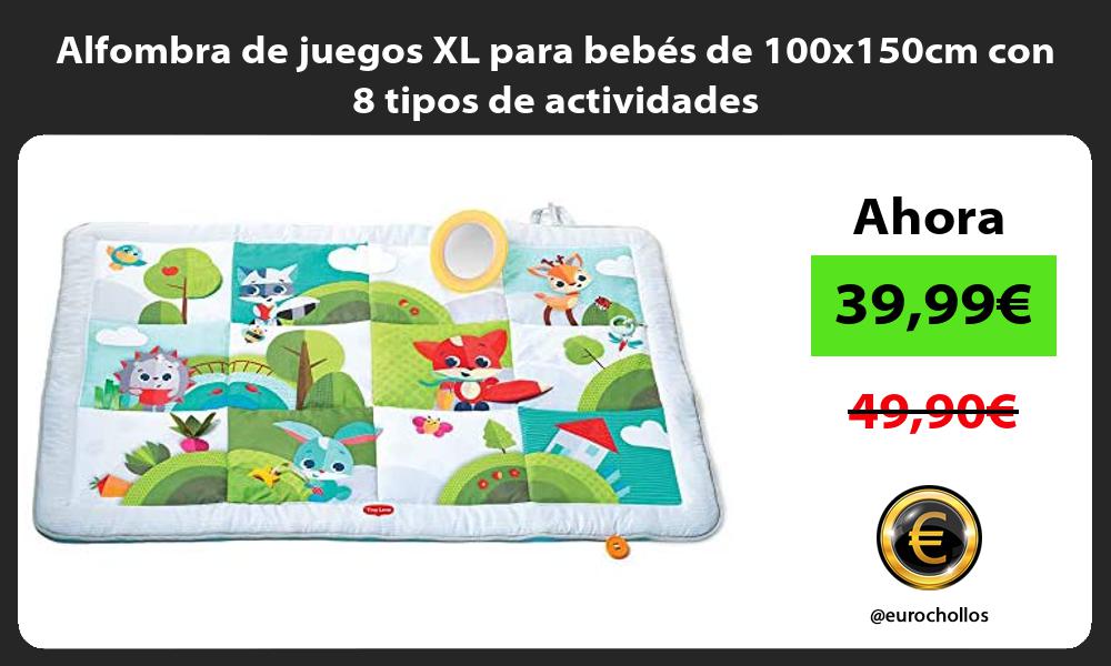 Alfombra de juegos XL para bebés de 100x150cm con 8 tipos de actividades