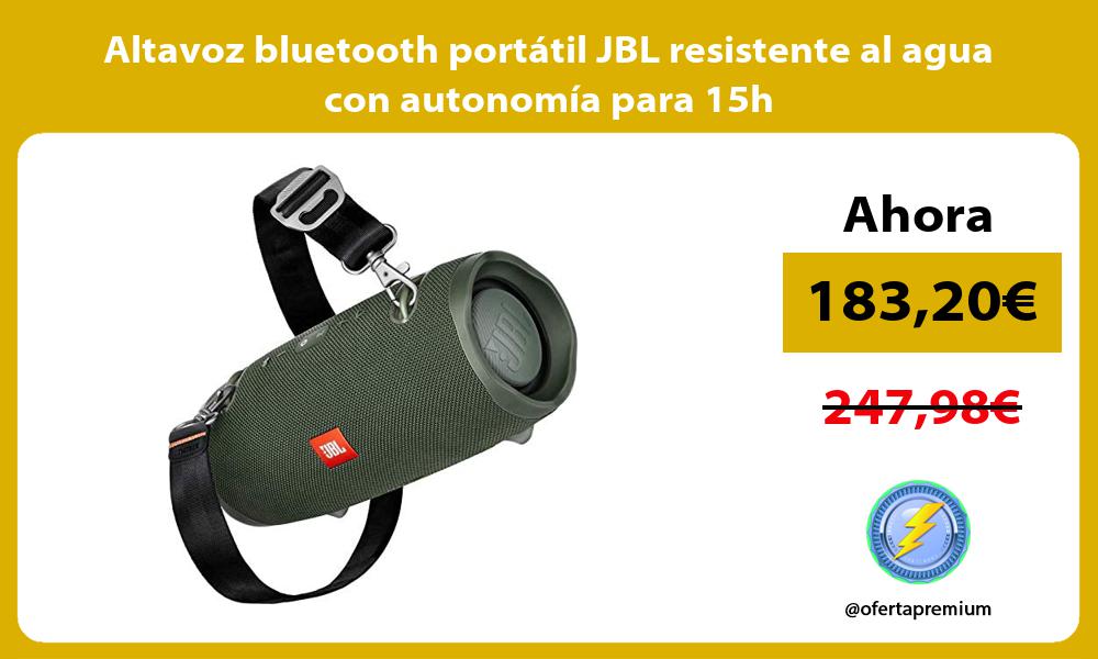 Altavoz bluetooth portátil JBL resistente al agua con autonomía para 15h