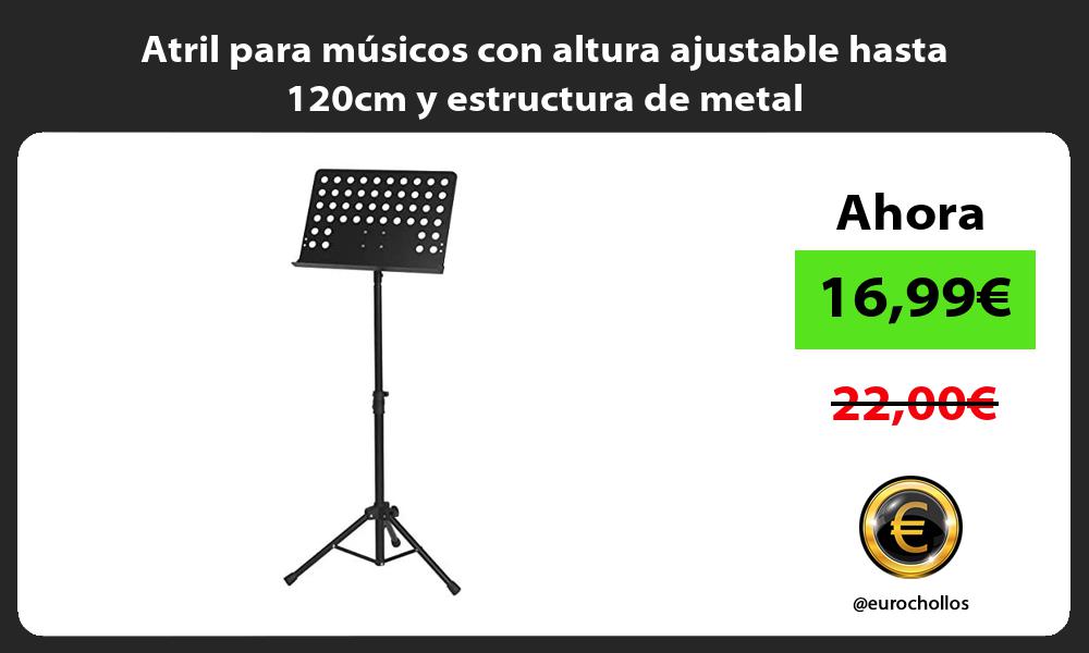 Atril para músicos con altura ajustable hasta 120cm y estructura de metal
