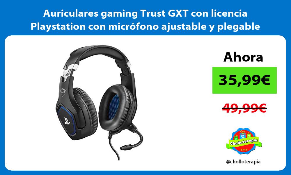 Auriculares gaming Trust GXT con licencia Playstation con micrófono ajustable y plegable