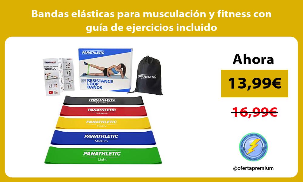 Bandas elásticas para musculación y fitness con guía de ejercicios incluido