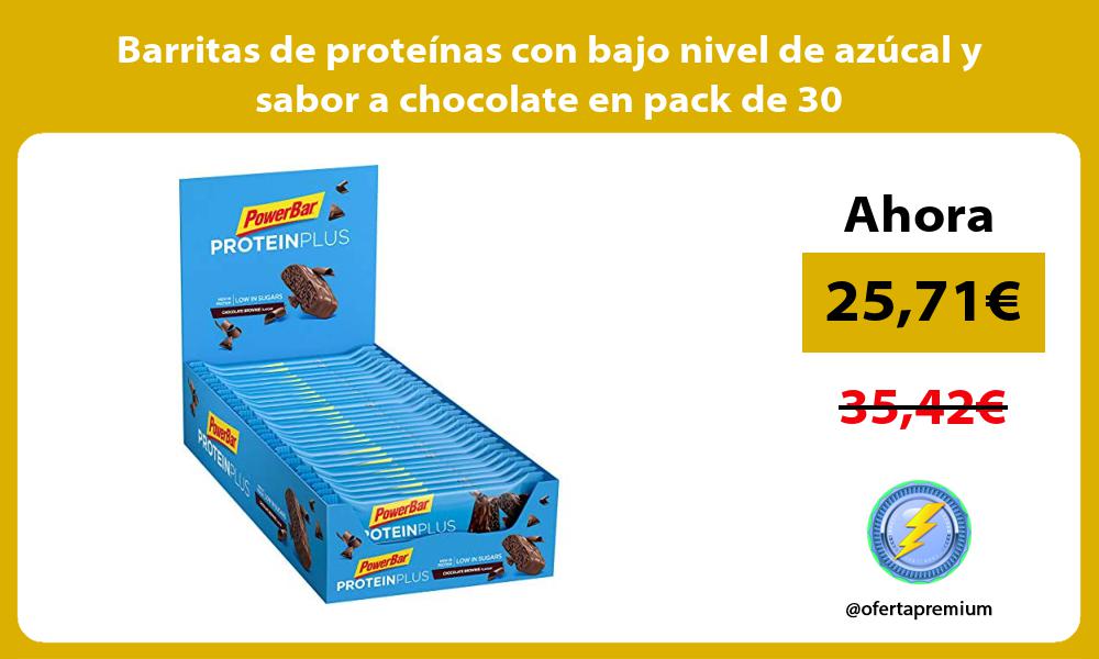 Barritas de proteínas con bajo nivel de azúcal y sabor a chocolate en pack de 30