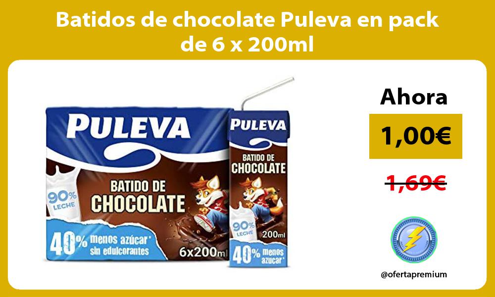 Batidos de chocolate Puleva en pack de 6 x 200ml