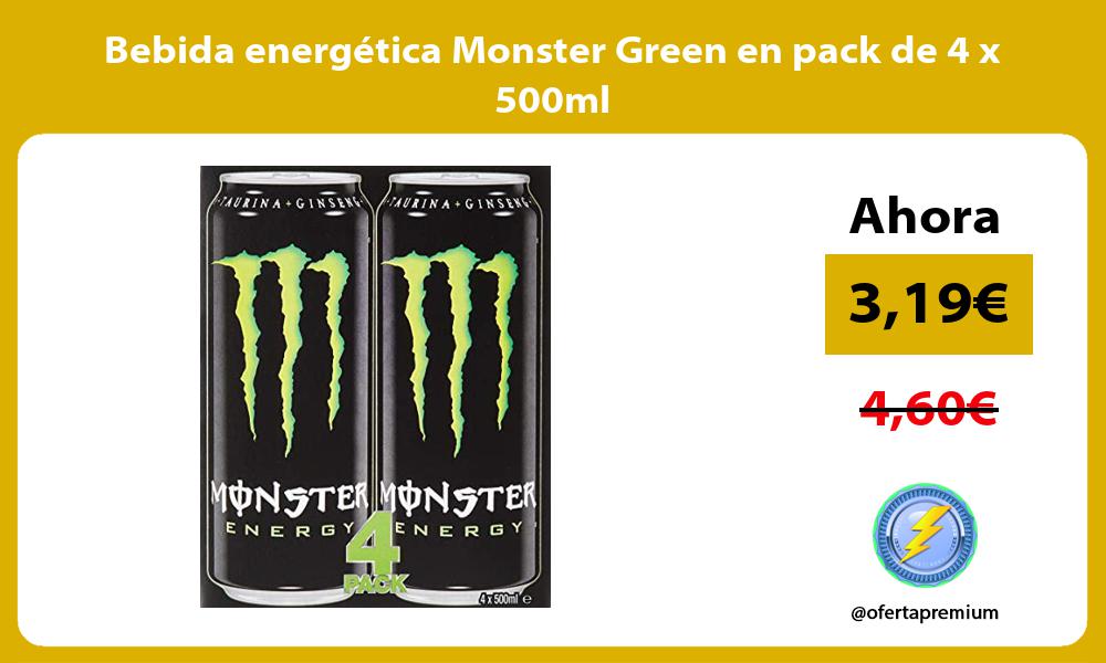 Bebida energética Monster Green en pack de 4 x 500ml