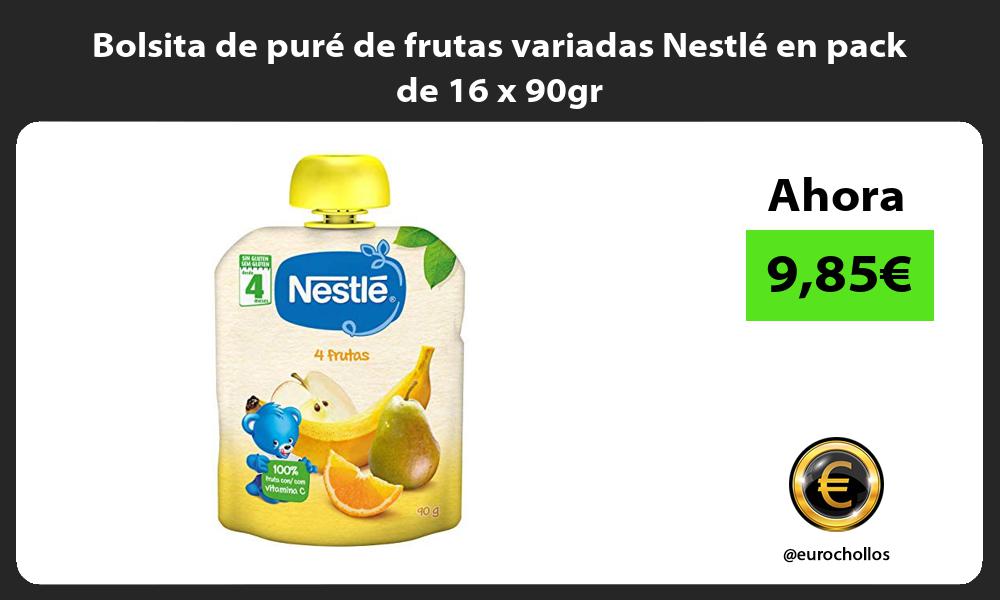 Bolsita de puré de frutas variadas Nestlé en pack de 16 x 90gr
