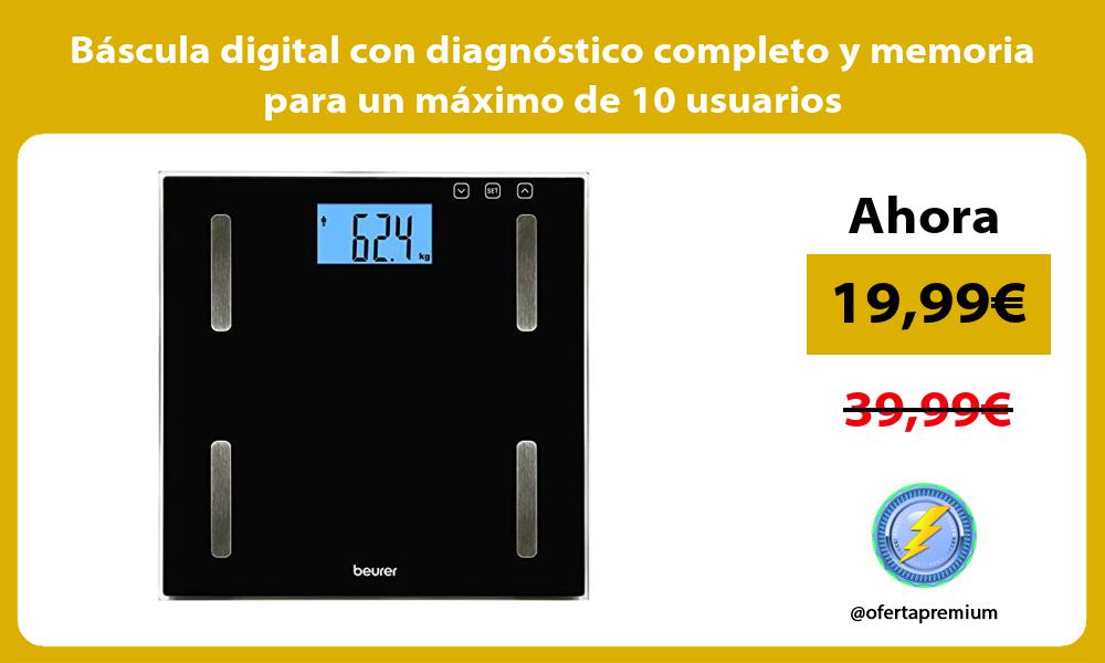 Báscula digital con diagnóstico completo y memoria para un máximo de 10 usuarios