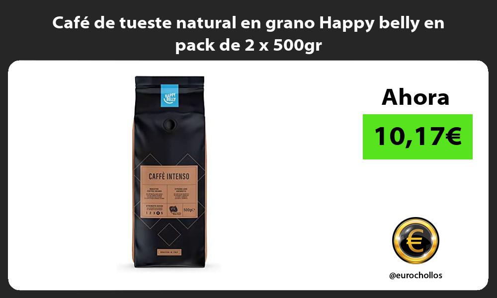 Café de tueste natural en grano Happy belly en pack de 2 x 500gr