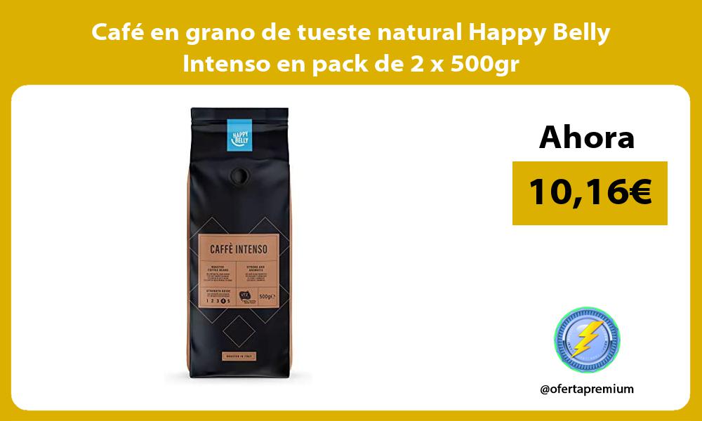 Café en grano de tueste natural Happy Belly Intenso en pack de 2 x 500gr