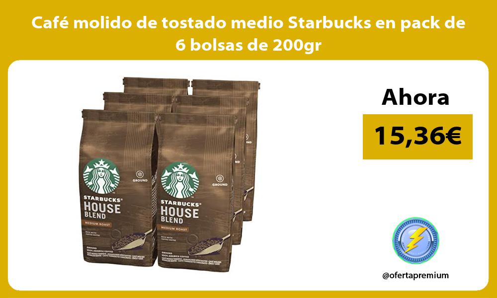 Café molido de tostado medio Starbucks en pack de 6 bolsas de 200gr