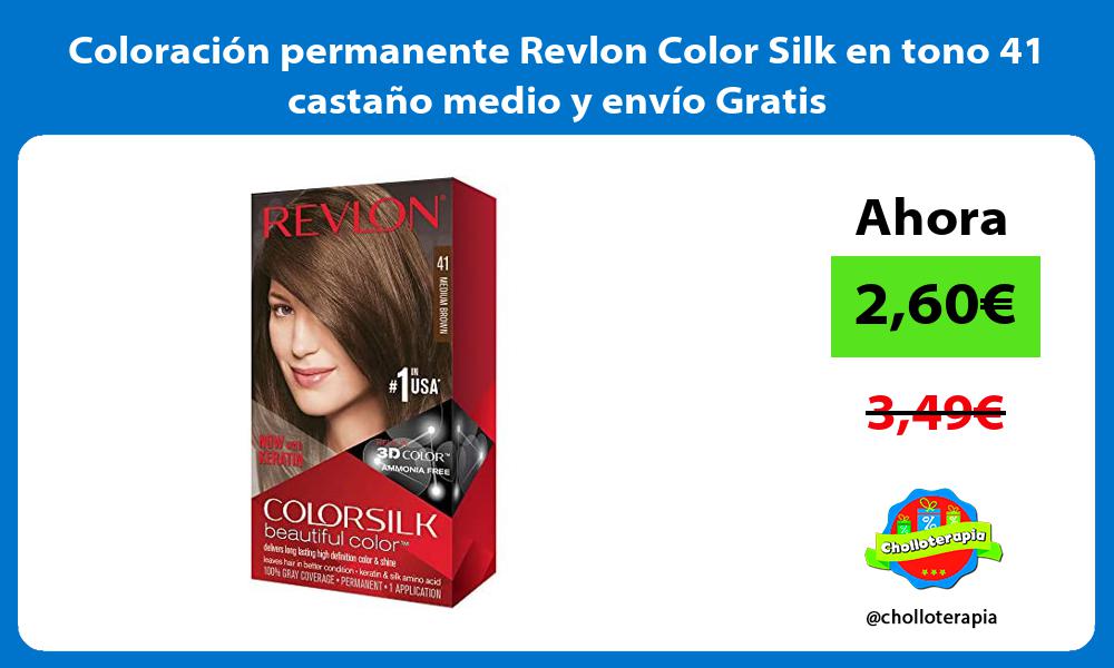 Coloración permanente Revlon Color Silk en tono 41 castaño medio y envío Gratis