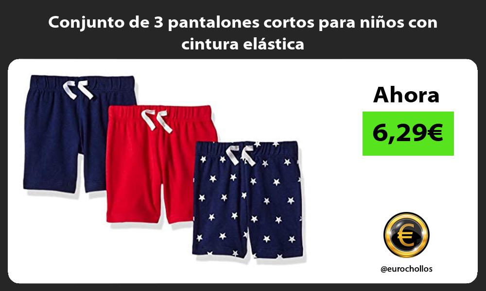 Conjunto de 3 pantalones cortos para niños con cintura elástica