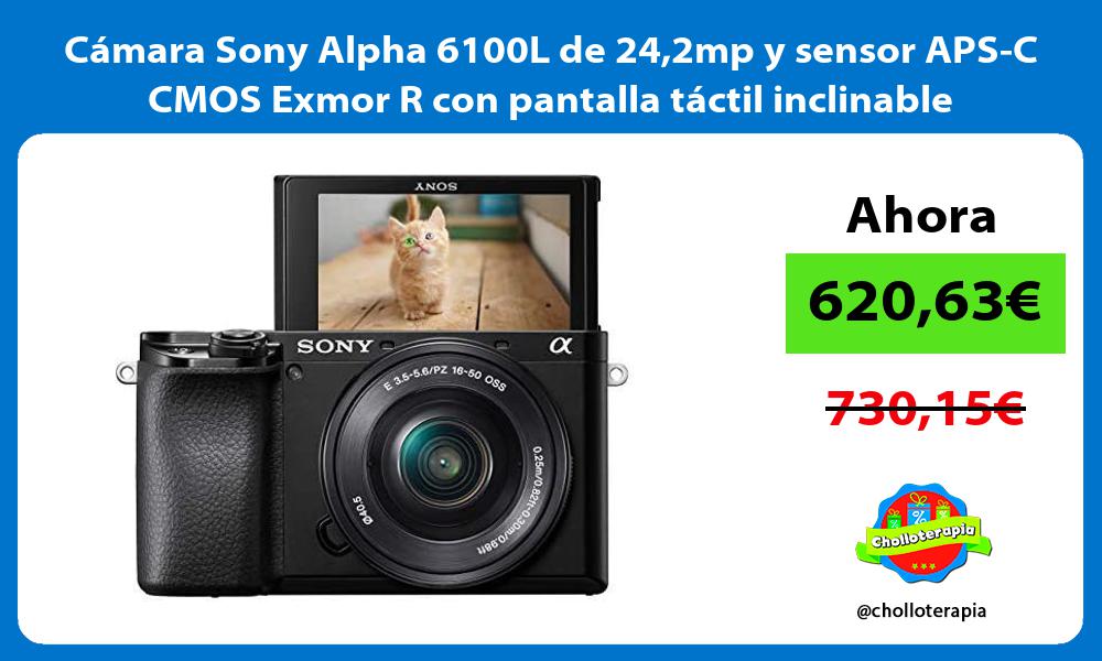 Cámara Sony Alpha 6100L de 242mp y sensor APS C CMOS Exmor R con pantalla táctil inclinable