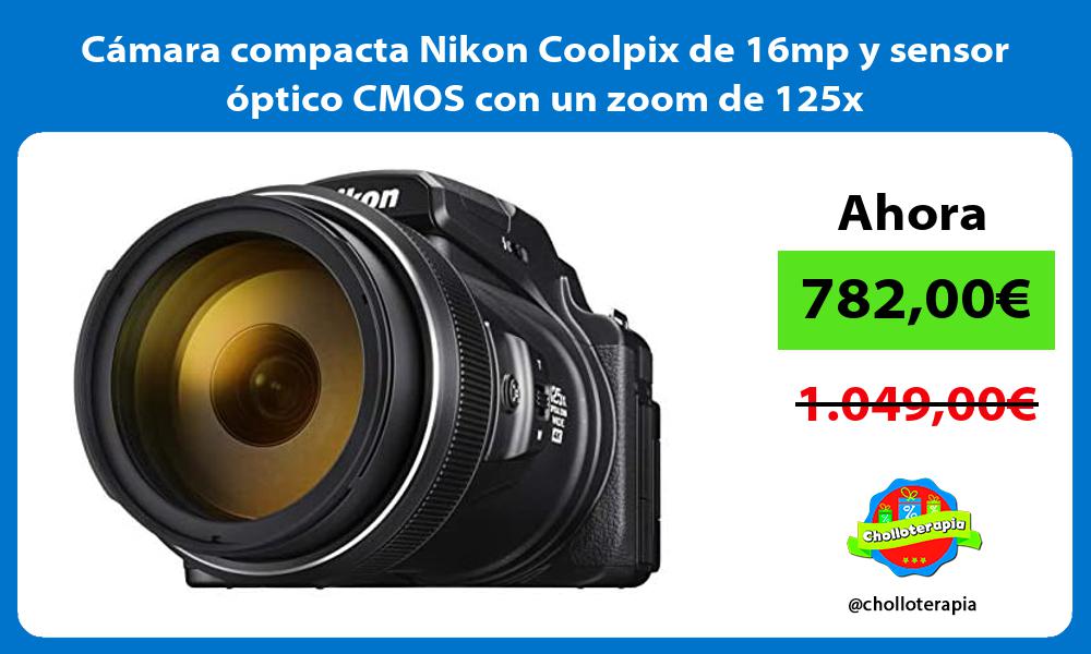 Cámara compacta Nikon Coolpix de 16mp y sensor óptico CMOS con un zoom de 125x