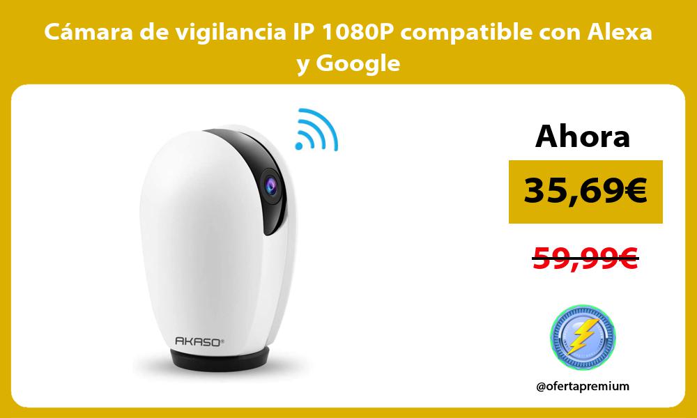 Cámara de vigilancia IP 1080P compatible con Alexa y Google