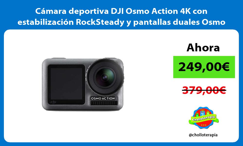 Cámara deportiva DJI Osmo Action 4K con estabilización RockSteady y pantallas duales Osmo Action