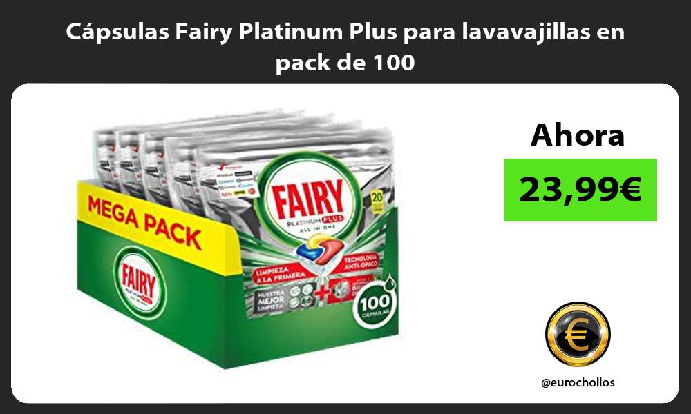 Cápsulas Fairy Platinum Plus para lavavajillas en pack de 100