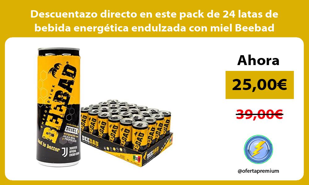 Descuentazo directo en este pack de 24 latas de bebida energética endulzada con miel Beebad