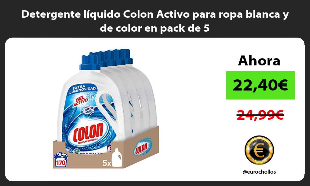 Detergente líquido Colon Activo para ropa blanca y de color en pack de 5