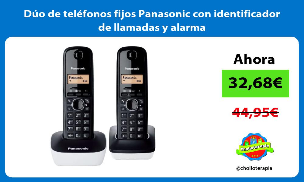 Dúo de teléfonos fijos Panasonic con identificador de llamadas y alarma