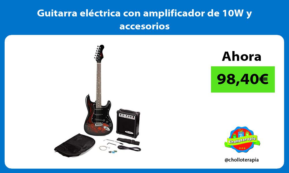 Guitarra eléctrica con amplificador de 10W y accesorios