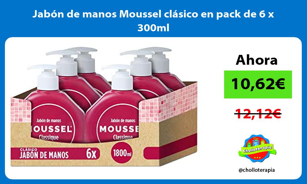 Jabón de manos Moussel clásico en pack de 6 x 300ml