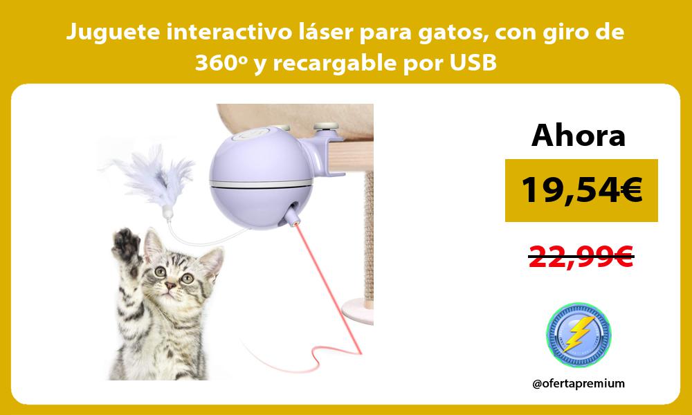 Juguete interactivo láser para gatos con giro de 360º y recargable por USB
