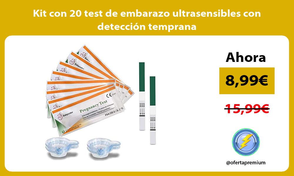 Kit con 20 test de embarazo ultrasensibles con detección temprana