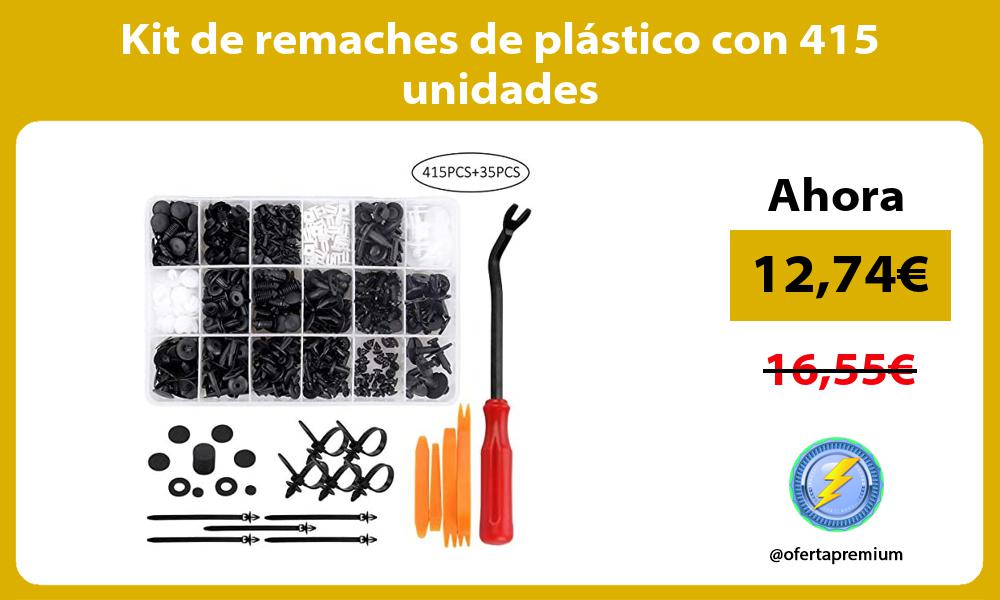 Kit de remaches de plástico con 415 unidades