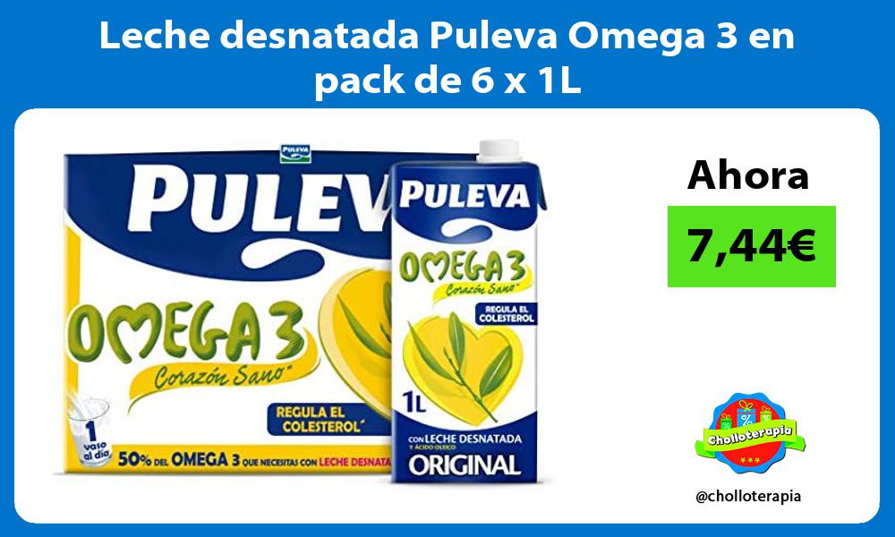 Leche desnatada Puleva Omega 3 en pack de 6 x 1L