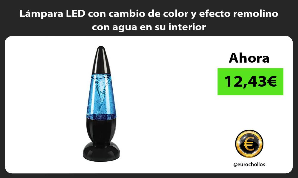 Lámpara LED con cambio de color y efecto remolino con agua en su interior