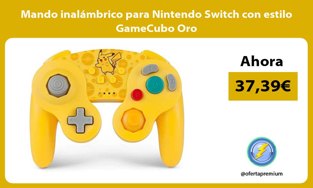 Mando inalámbrico para Nintendo Switch con estilo GameCubo Oro