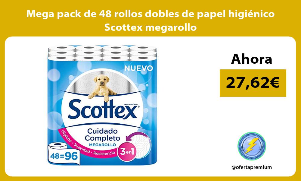 Mega pack de 48 rollos dobles de papel higiénico Scottex megarollo