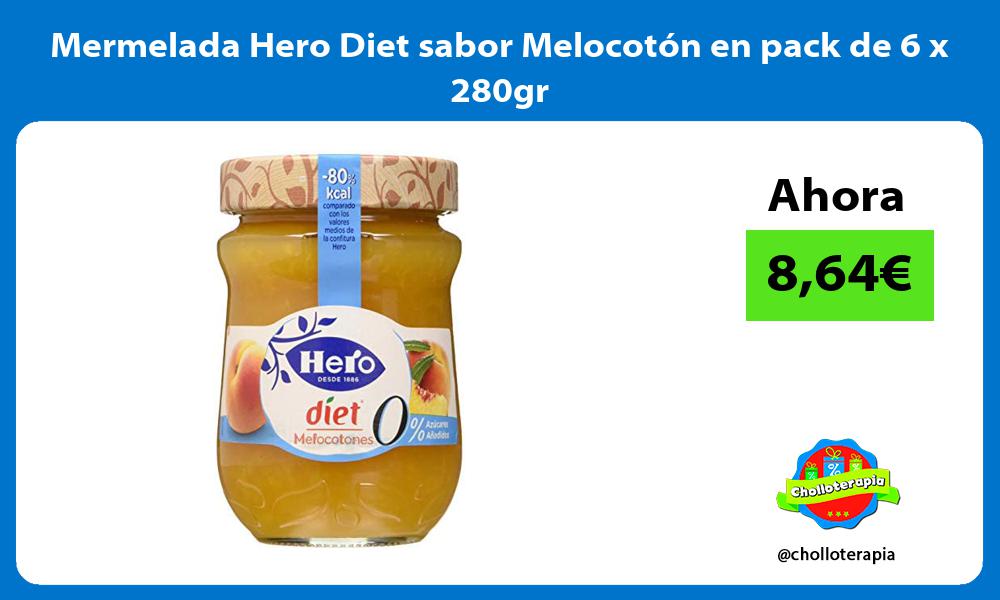 Mermelada Hero Diet sabor Melocotón en pack de 6 x 280gr