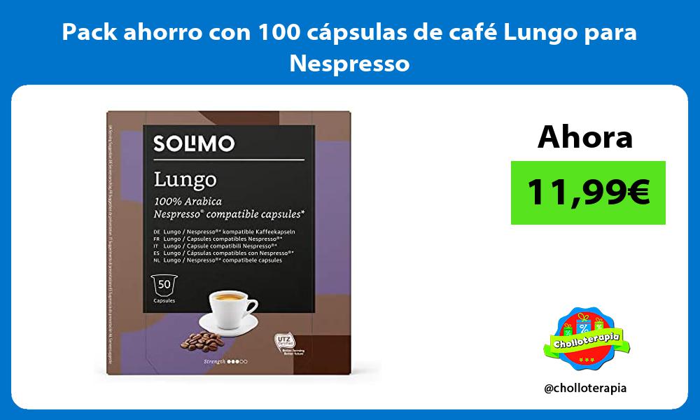 Pack ahorro con 100 cápsulas de café Lungo para Nespresso