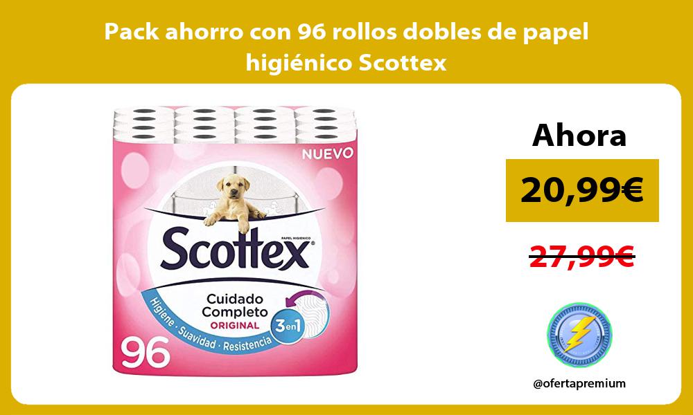 Pack ahorro con 96 rollos dobles de papel higiénico Scottex