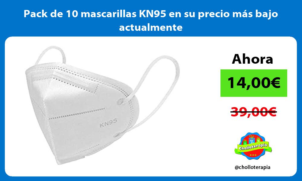 Pack de 10 mascarillas KN95 en su precio más bajo actualmente