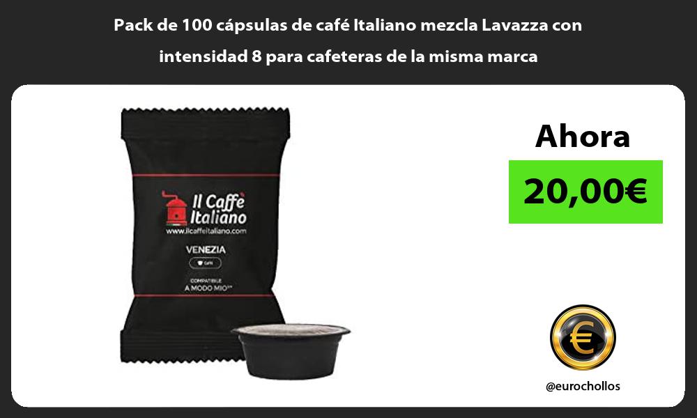 Pack de 100 cápsulas de café Italiano mezcla Lavazza con intensidad 8 para cafeteras de la misma marca