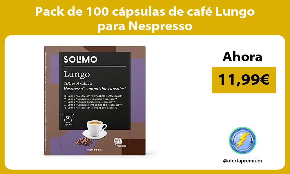 Pack de 100 cápsulas de café Lungo para Nespresso