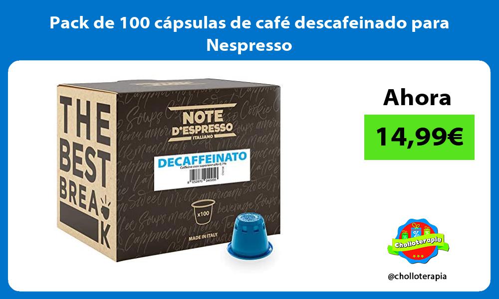 Pack de 100 cápsulas de café descafeinado para Nespresso