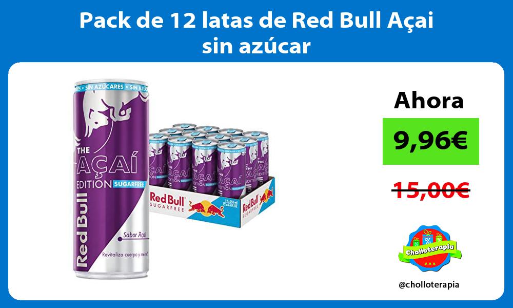 Pack de 12 latas de Red Bull Açai sin azúcar