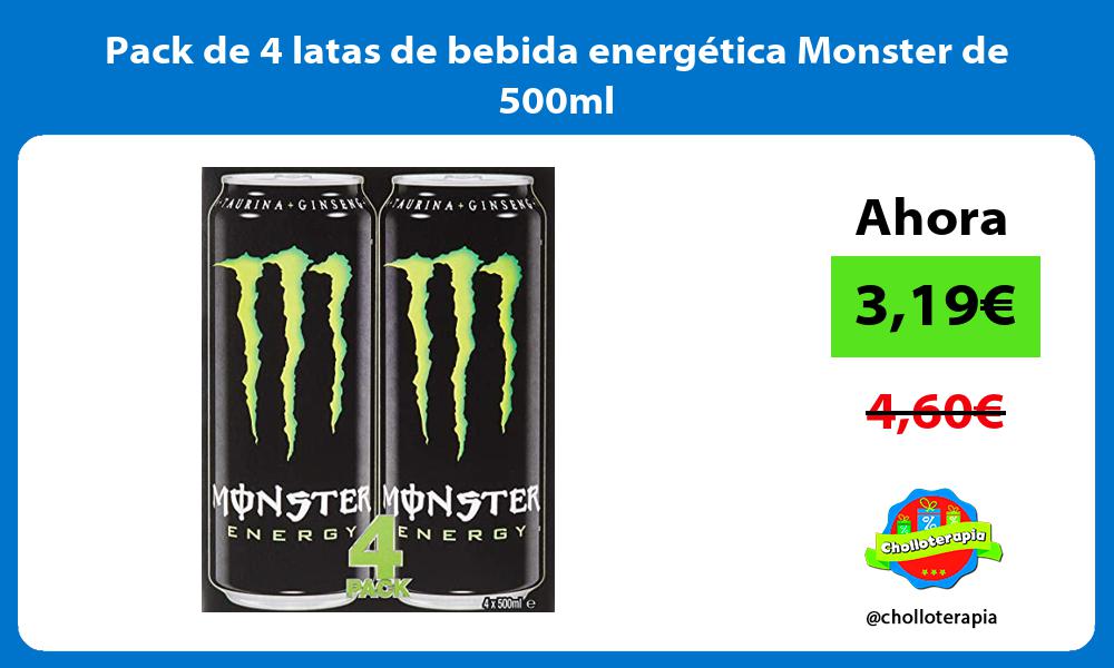 Pack de 4 latas de bebida energética Monster de 500ml