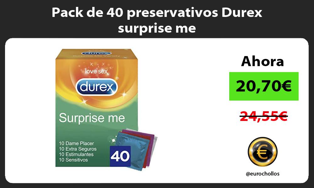 Pack de 40 preservativos Durex surprise me