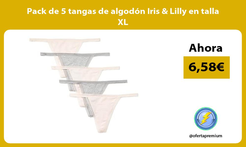 Pack de 5 tangas de algodón Iris Lilly en talla XL
