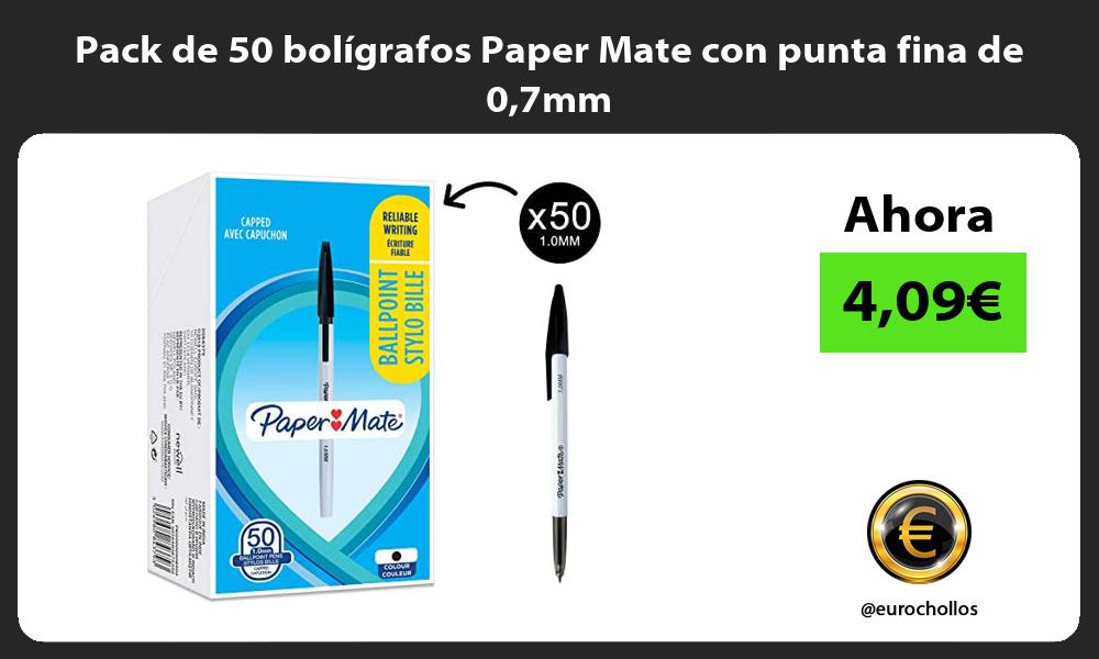 Pack de 50 bolígrafos Paper Mate con punta fina de 07mm