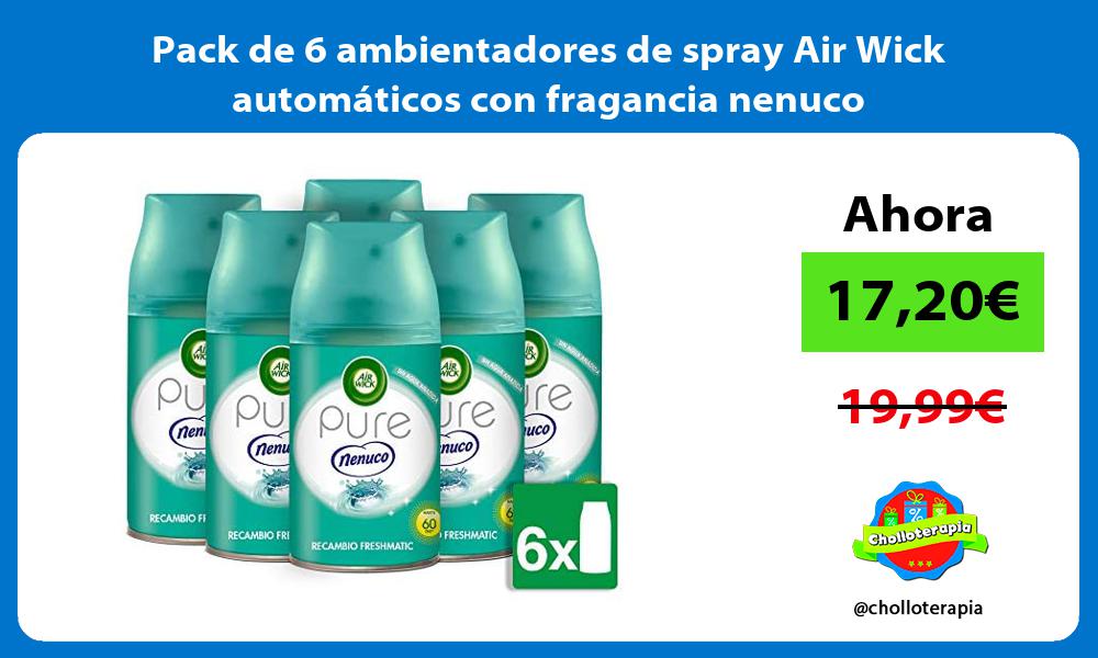 Pack de 6 ambientadores de spray Air Wick automáticos con fragancia nenuco