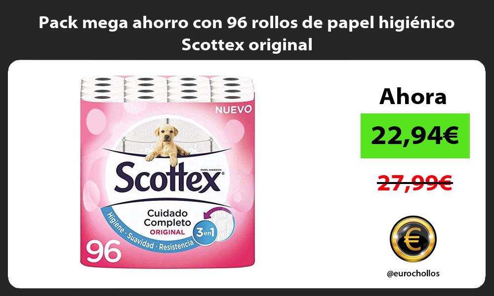 Pack mega ahorro con 96 rollos de papel higiénico Scottex original