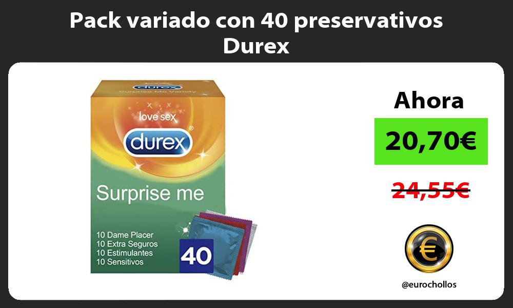 Pack variado con 40 preservativos Durex