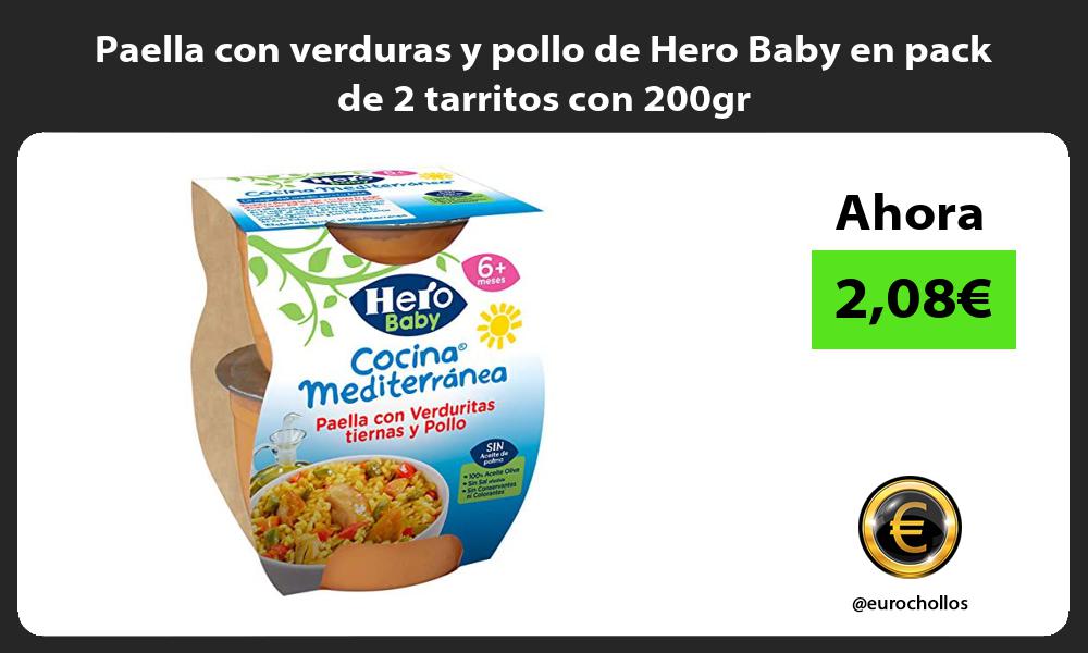 Paella con verduras y pollo de Hero Baby en pack de 2 tarritos con 200gr